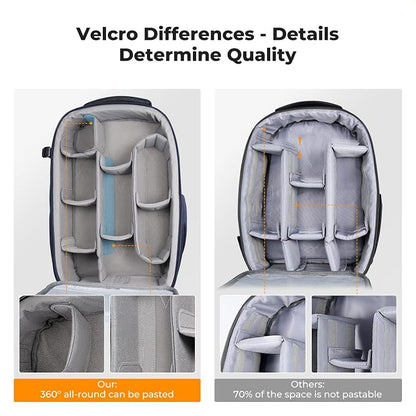 K&F CONCEPT Camera Backpack, Hardshell Photography DSLR Camera Bag - Image 9