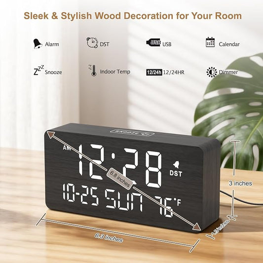 DreamSky Wooden Digital Alarm Clocks - Image 2