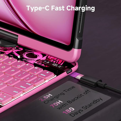Keyboard Case for iPad 11 inch Pro 4/3/2/1st Gen & 11’’ iPad Air 2025 M3 - Image 6