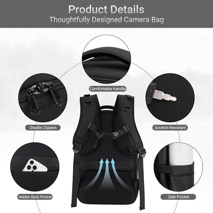 MOSISO Camera Backpack, DSLR/SLR/Mirrorless Photography Backpack, Camera Bag - Image 6