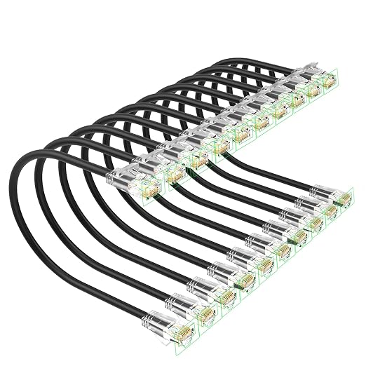 Cat 6 Patch Cables 15 feet, Slim Cat6a Ethernet Patch Cable 10Gbps 550Mhz by Unknown