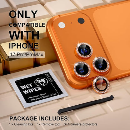 Misea Compatible for iPhone 17 Pro/iPhone 17 Pro Max Camera Lens Protector Bling - Image 2