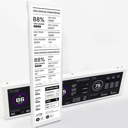WOWNOVA 8.8" Computer Temp Monitor, 1 Click 1 Cable to Get Started Quickly PC by WOWNOVA