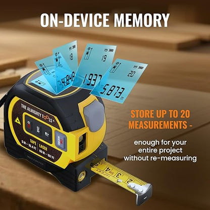 The Almighty Ruler Laser Tape Measure | Laser Distance Measurer, Heavy-Duty Tool - Image 3
