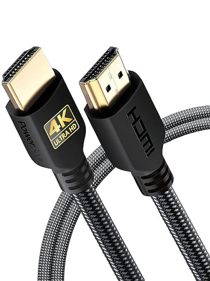 PowerBear 4K HDMI Cable 6 ft High Speed, Braided Nylon & Gold Connectors by PowerBear