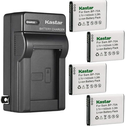 Kastar 4-Pack BP-70A Battery and AC Wall Charger Replacement by Kastar