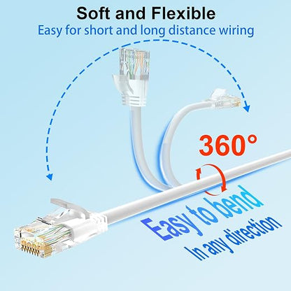 Cat 6 Patch Cables 3 feet, Slim Cat6a Ethernet Patch Cable 10Gbps 550Mhz - Image 4