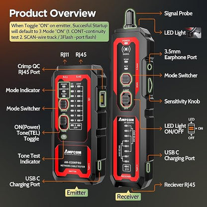 AMPCOM Wire Tracker & Network Cable Tester - Image 4