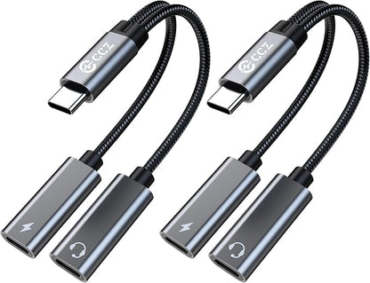 2PCS USB C Headphone Splitter, CCZ CA01 USB C to Type C Headphone Jack and by Yinyoo