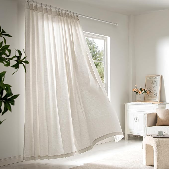 Memory Trained Pinch Pleated Curtains 63 Inches Long, Viral Linen Pinch Pleat - Image 7