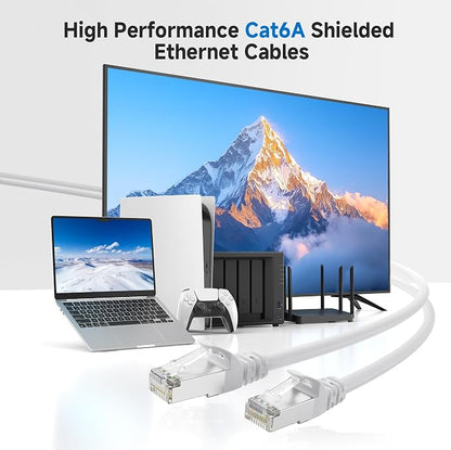 Cable Matters 10Gbps 5-Pack Snagless Shielded Cat 6A Ethernet Cable - 7ft - Image 2