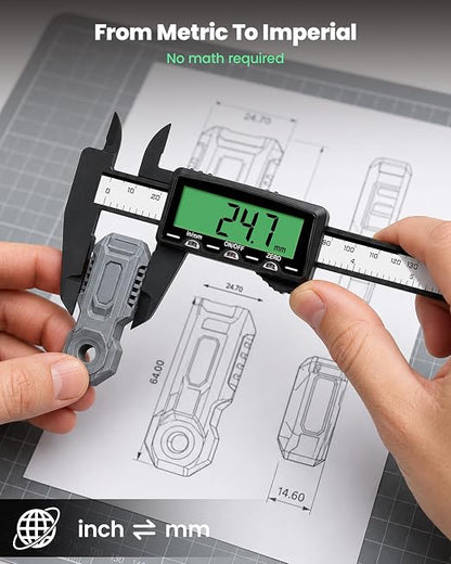 HARDELL Rechargeable Digital Caliper 6", Plastic Calipers - Image 6