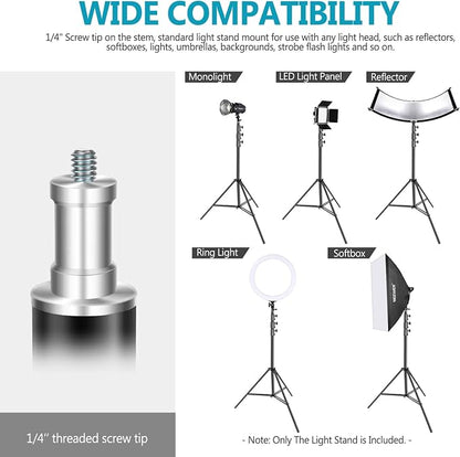 Neewer Heavy Duty Light Stand, Metal 13ft/4m Adjustable Photography Tripod C - Image 5