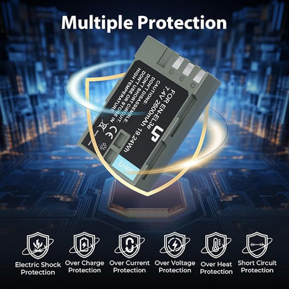 LP EN-EL3e, EL3 Battery, 2600 mAh Battery Compatible - Image 3