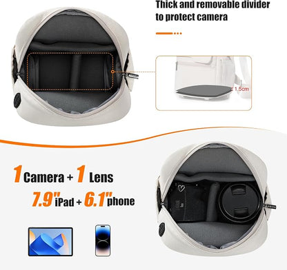 Cwatcun Camera Bag Small Compact Camera Sling Case, Waterproof Canvas Crossbody - Image 3