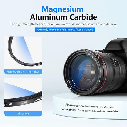 NEEWER 55mm MRC UV Protection Filter 30 Layer Multi Resistant Nano Coatings/HD - Image 4