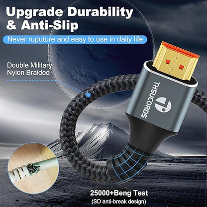 8K 4K HDMI Cable 1.6FT 2 Pack, High Speed Braided HDMI to HDMI 2.1 Cord - Image 3