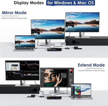 WAVLINK USB Laptop Docking Station Dual Monitors, DisplayLink Computer Dock - Image 3