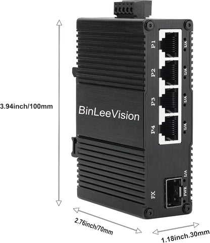 Industrial Mini Gigabit Ethernet Switch 4-Port RJ45 10/100/1000BASE-T+1-Port - Image 6