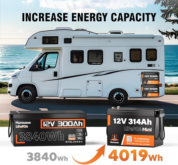 4 PCS Bluetooth 12V 314Ah LiFePO4 Lithium Battery MINI, Max. 4190Wh Energy - Image 3