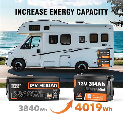 4 PCS Bluetooth 12V 314Ah LiFePO4 Lithium Battery MINI, Max. 4190Wh Energy - Image 3