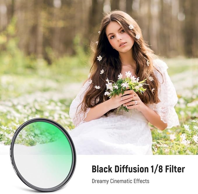 NEEWER 52mm Black Diffusion 1/8 Filter - Image 2