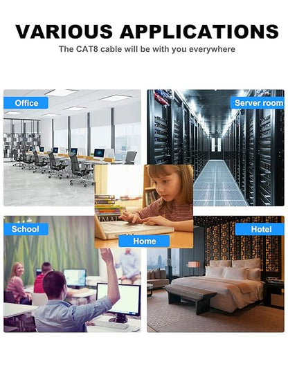 Dacrown Cat 8 Ethernet Cable 10 ft Shielded, Indoor&Outdoor, Heavy Duty High - Image 6