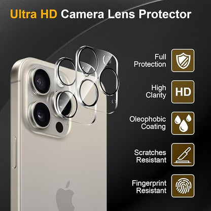 3 Pack Camera Lens Protector for iPhone 14 Pro Max/iPhone 15 Pro Max/iPhone 14 - Image 5
