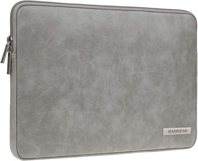 RAINYEAR 15 Inch Laptop Sleeve PU Suede Leather Case Padded Cover Water by RAINYEARmakelifeeasier