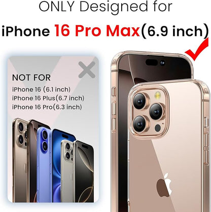 toushion 3 in 1 for iPhone 16 Pro Max Case Clear, Screen Protector *1 & Camera - Image 2
