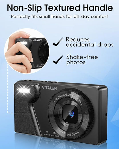 Digital Camera with Front Rear Lens, Autofocus 64MP 4K Camera - Image 6
