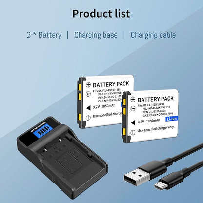 2-Pack EN-EL10 KLIC-7006 Replacement Battery and Slim USB Rapid Charger - Image 7