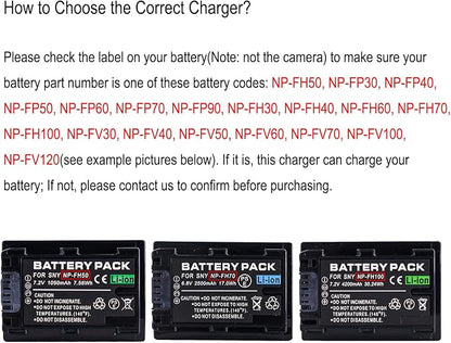 NP-FH50 Battery Charger for Sony NP-FP30 - Image 2