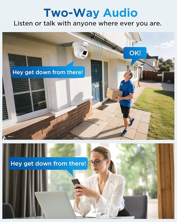 4COVR PoE PTZ Security Camera System, 4X 5MP PoE IP PTZ Camera Two Way Audio - Image 7