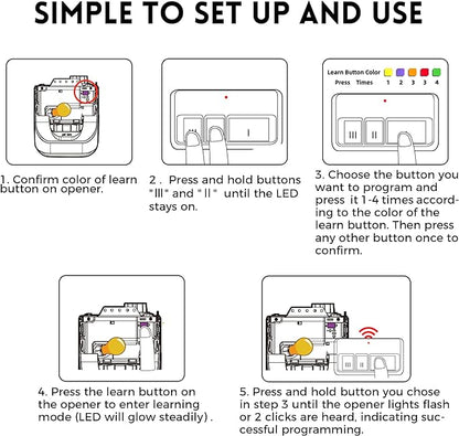 2 for Chamberlain LiftMaster Craftsman Garage Door Opener Remote 893LM 893Max - Image 5