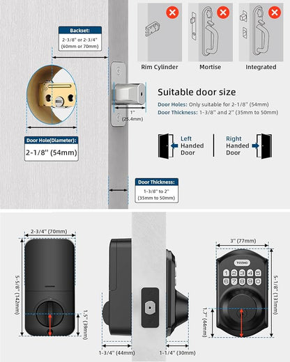 TEEHO TE001 Keyless Entry Door Lock - Image 6