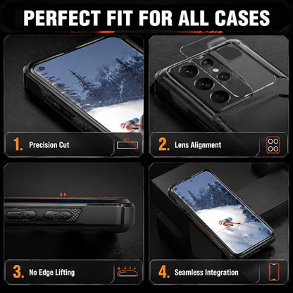 2 Pack Galaxy S21 Ultra Screen Protector, HD Clear Tempered Glass, 2 Pack - Image 4