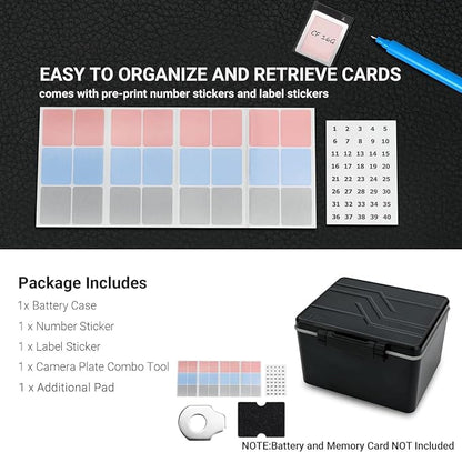 LP-E6 EN-EL15C NP-W235 FZ100 Camera Battery and Memory Card Case - Image 3