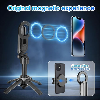Magnetic Tripod for Phone, 2 in 1 for Magsafe Stand＆ Clip Portable Pocket Size - Image 3