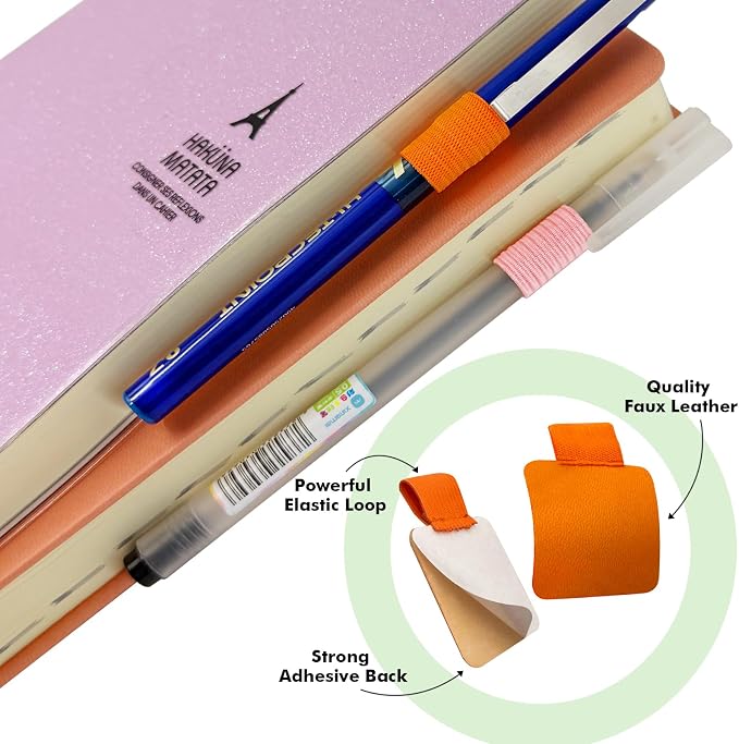 Pen Loop Holder for Notebook 16 Colors Self-Adhesive Stick On Pen Holder - Image 3
