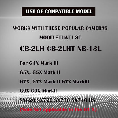 CB-2LH CB-2LHT NB-13L Battery Charger Compatible - Image 4