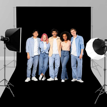 7x5FT Black Backdrop for Photography, High Density Polyester Fabric Background by Unknown