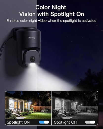 VIMTAG 2.5K 4MP Outdoor Security Camera, Pan/Tilt WiFi Home CCTV Camera - Image 5