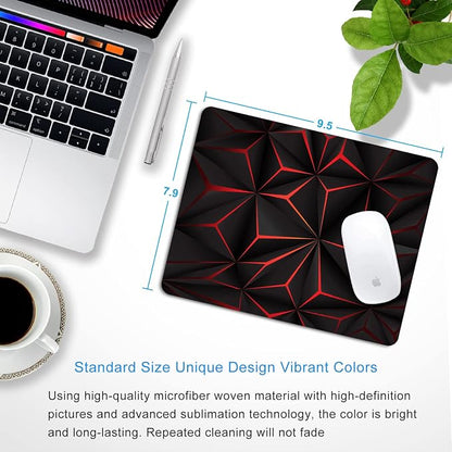 Abstract Art Mouse Pad with Personalized Red Design Computer Laptop Non-Slip - Image 2