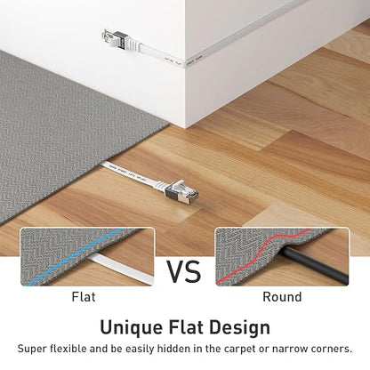 Cat 6a Ethernet Cable 25 Ft, Durable Flat Internet Network LAN Cable - Image 3