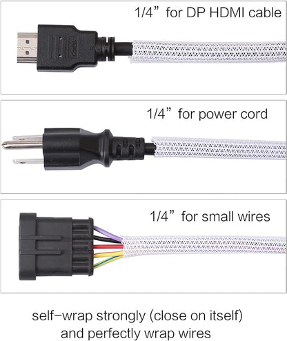 Alex Tech 25ft - 1/4 inch Cord Protector Wire Loom Tubing Cable Sleeve Split - Image 3
