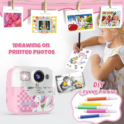 Instant Print Camera for Kids, 1080P Children Printable Cameras Christmas - Image 4