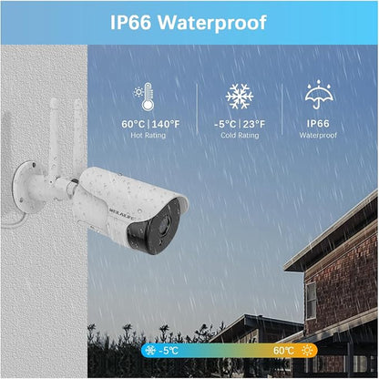 【130° Wide-Angle】 Outdoor Wireless Security Camera System, WiFi Video - Image 7