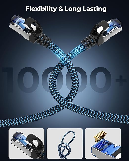Cat8 Ethernet Cable 1 ft 1 Pack, High Speed 40Gbps 2000MHz, Compatible - Image 4