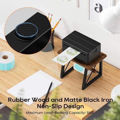 Label Holder for Rolls and Fan-fold Labels, Wooden Label Holder for Desktop - Image 6
